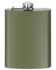 Hip Flask, Stainless Steel, OD green, 8 OZ, 225 ml