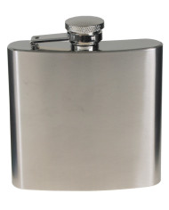 Hip Flask, Stainless Steel, chrome matt, 6 OZ, 170 ml