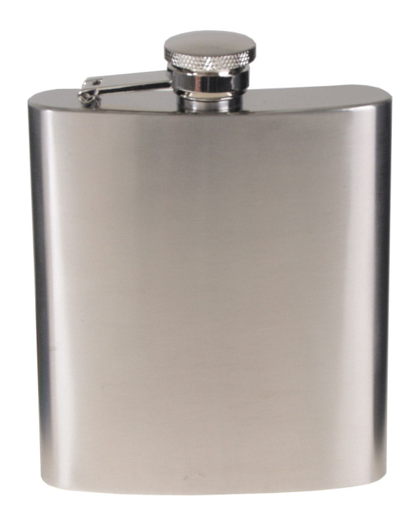 Hip Flask, Stainless Steel, chrome matt, 8 OZ, 225 ml