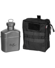 Canteen, Titanium, ca. 1 l, with bag
