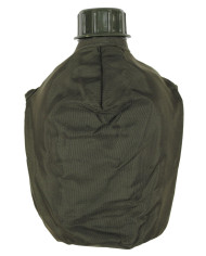 Plastic Canteen, OD green, new, 1l, with AT cover like new