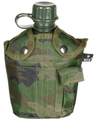 US Plastic Canteen, 1 l, cover, woodland