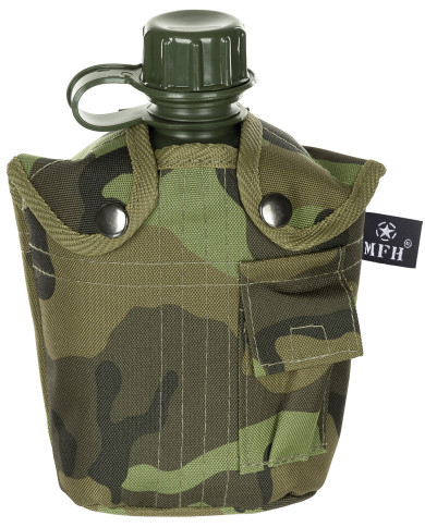 US Plastic Canteen, 1 l, cover, M 95 CZ camo