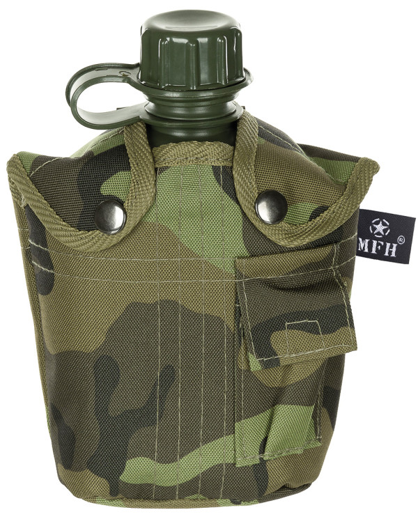 US Plastic Canteen, 1 l, cover, M 95 CZ camo