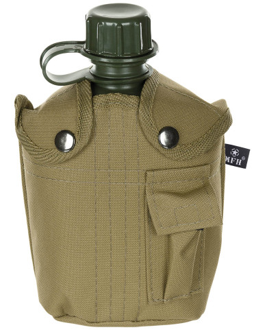 US Plastic Canteen, 1 l,  cover, coyote tan