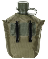 US Plastic Canteen, 1l,  cover, OD green