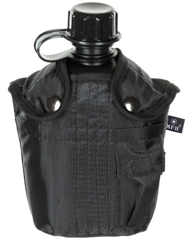 US Plastic Canteen, 1 l, cover, black