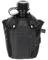 US Plastic Canteen, 1 l, cover, black