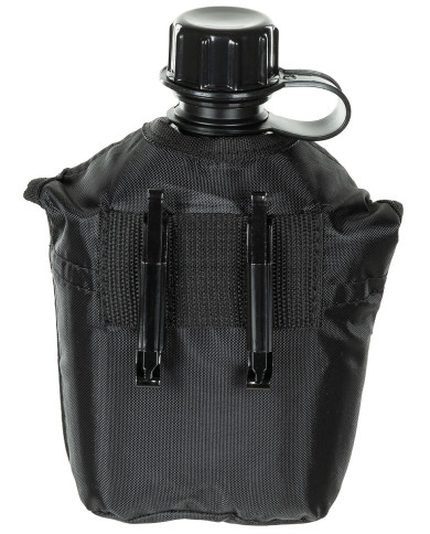 US Plastic Canteen, 1 l, cover, black
