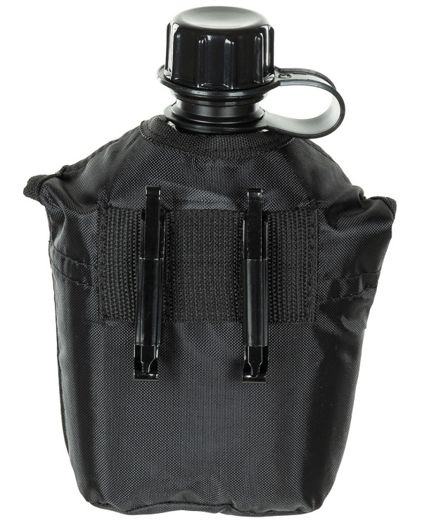 US Plastic Canteen, 1 l, cover, black