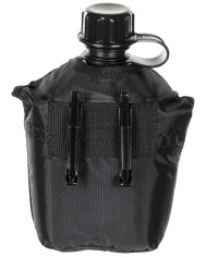 US Plastic Canteen, 1 l, cover, black