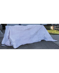 Tarpaulin, size: 6.2 x 3.2 m, edge reinforcement, used