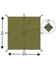 Tarpaulin, "Tarp Extreme", M 95 CZ camo, ca. 300 x 300 cm