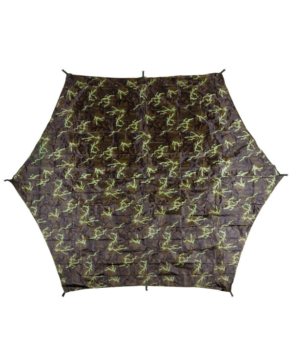 Tarpaulin, "Hexagon-Tarp",  M 95 CZ camo, ca. 340 x 310 cm