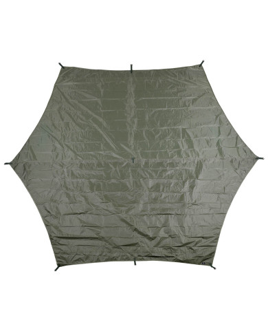 Tarpaulin, "Hexagon-Tarp",  OD green, ca. 340 x 310 cm