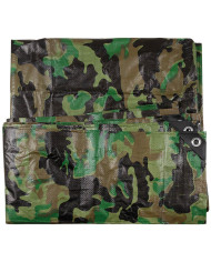 Tarpaulin, PE, woodland, metal eyelets, ca. 190 x 300 cm