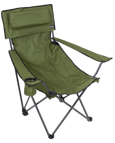 Folding Chair, "Deluxe", OD green, back- and armrest
