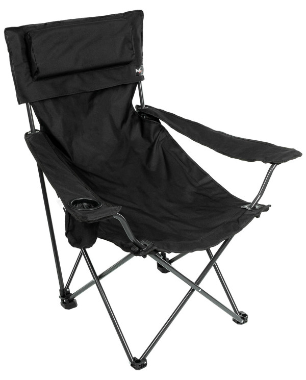 Folding Chair, "Deluxe", black, back- and armrest