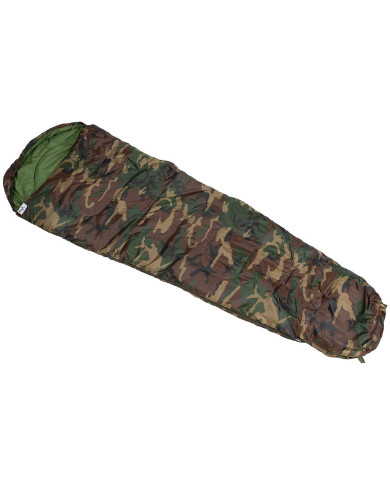 Mummy Sleeping Bag, woodland, 2-layer filling