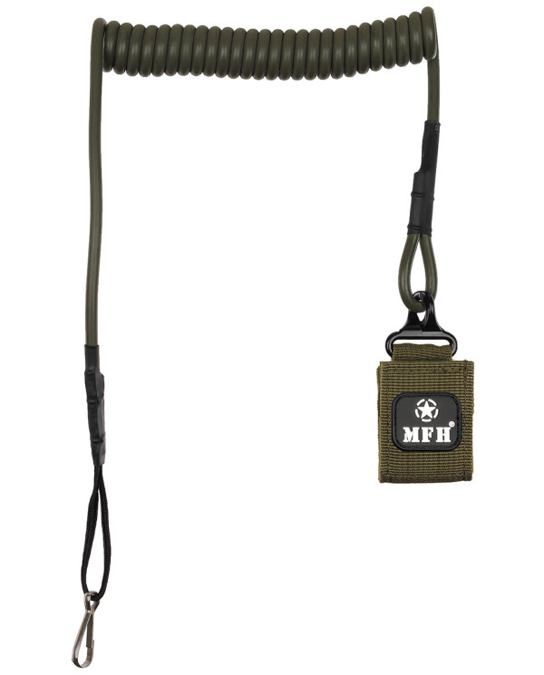 Lanyard for Pistol, OD green, with carabiner