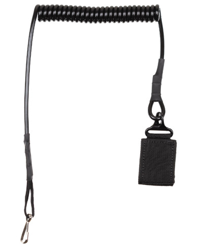 Lanyard for Pistol, black, with carabiner