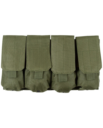 Magazine Pouch, 4 compartments,  "MOLLE", OD green