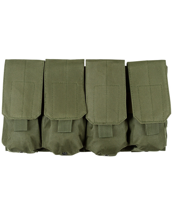 Magazine Pouch, 4 compartments,  "MOLLE", OD green