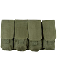 Magazine Pouch, 4 compartments,  "MOLLE", OD green