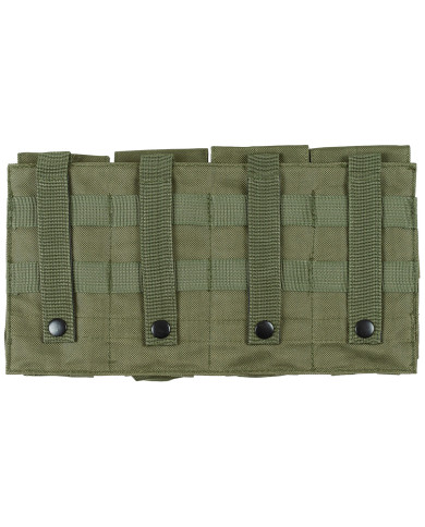 Magazine Pouch, 4 compartments,  "MOLLE", OD green
