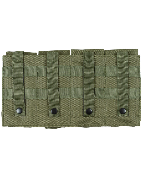Magazine Pouch, 4 compartments,  "MOLLE", OD green