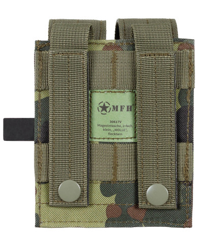 Magazine Pouch, double, small, "MOLLE", flecktarn