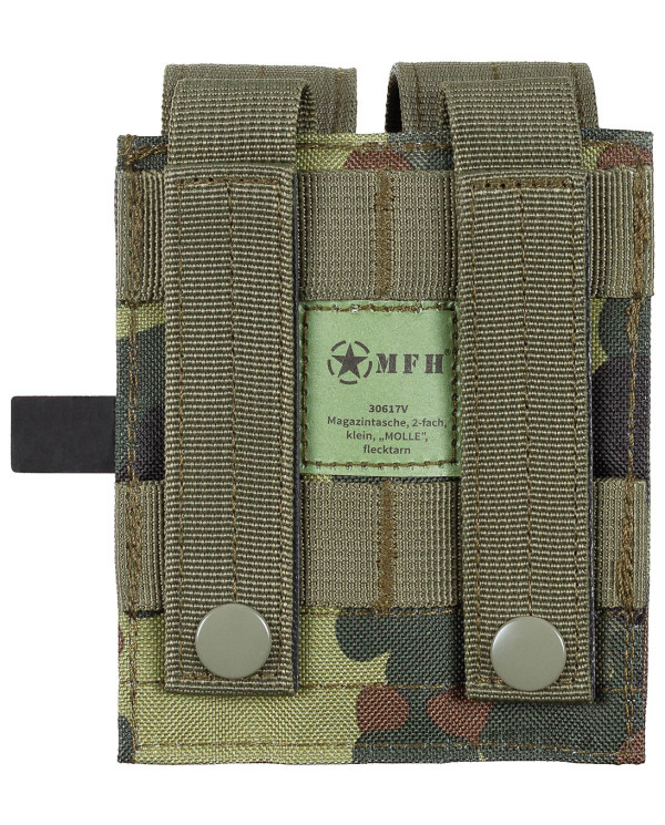 Magazine Pouch, double, small, "MOLLE", flecktarn