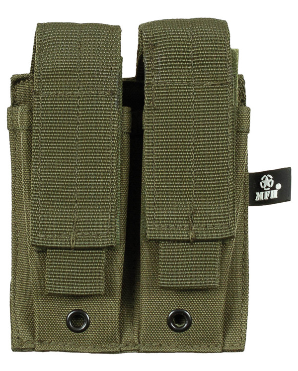 Magazine Pouch, double, small, "MOLLE", OD green