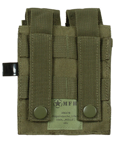Magazine Pouch, double, small, "MOLLE", OD green