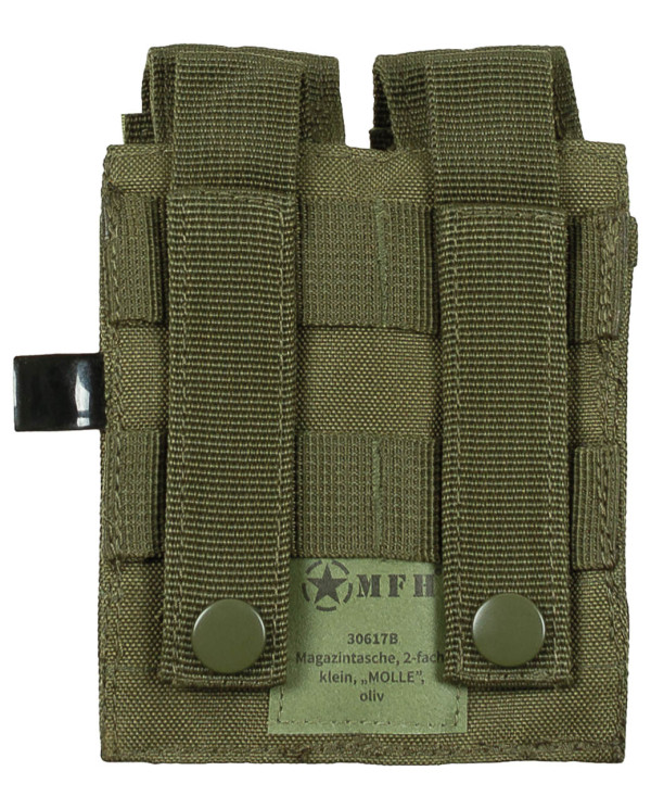 Magazine Pouch, double, small, "MOLLE", OD green