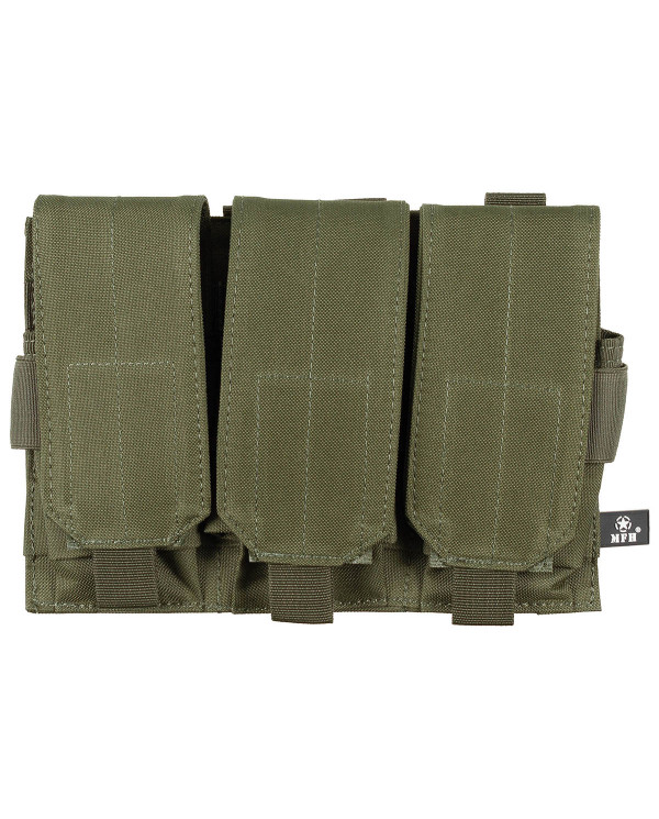 Magazine Pouch, triple, "MOLLE", OD green