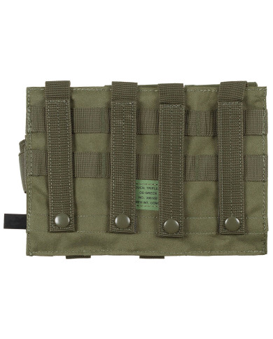 Magazine Pouch, triple, "MOLLE", OD green