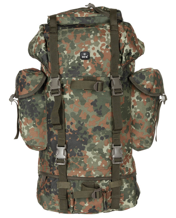 BW Combat Backpack, 65 l,  aluminium rod, flecktarn