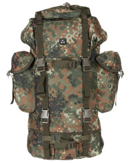 BW Combat Backpack, 65 l,  aluminium rod, flecktarn
