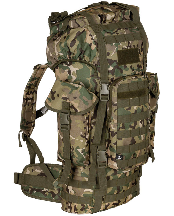 BW Combat Backpack, "MOLLE", 65 l, aluminium rod, op.-camo