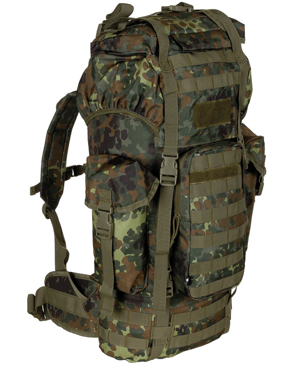 BW Combat Backpack, "MOLLE", 65 l, aluminium rod, flecktarn