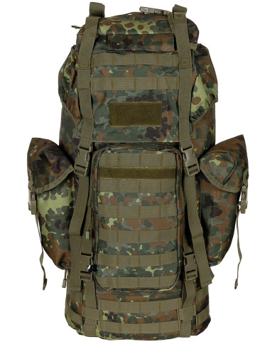 BW Combat Backpack, "MOLLE", 65 l, aluminium rod, flecktarn