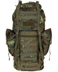 BW Combat Backpack, "MOLLE", 65 l, aluminium rod, flecktarn