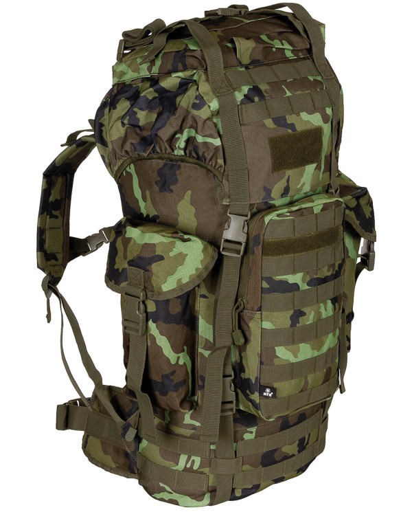 BW Combat Backpack, "MOLLE", 65 l, aluminium rod, M95 CZ camo