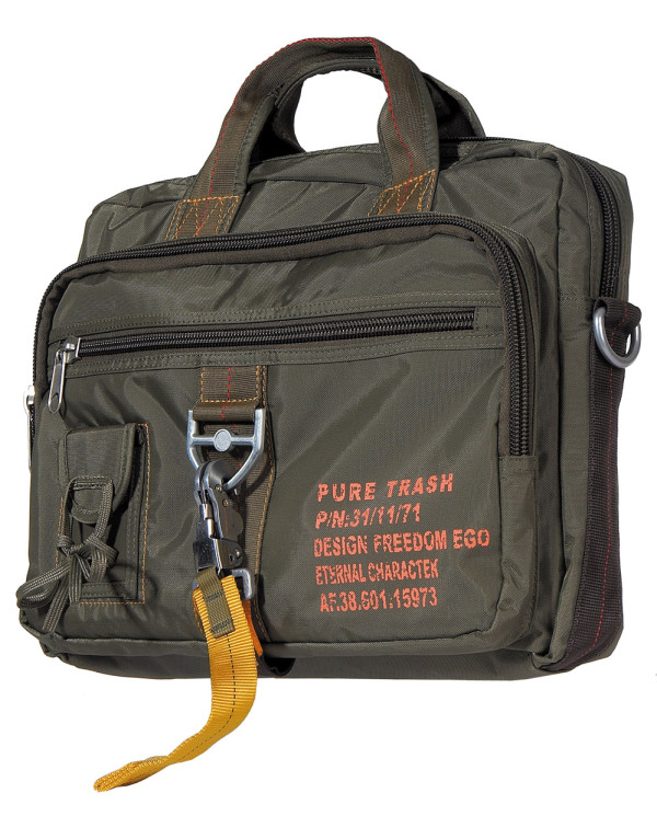 Handbag, "PT", large, carabiner, OD green