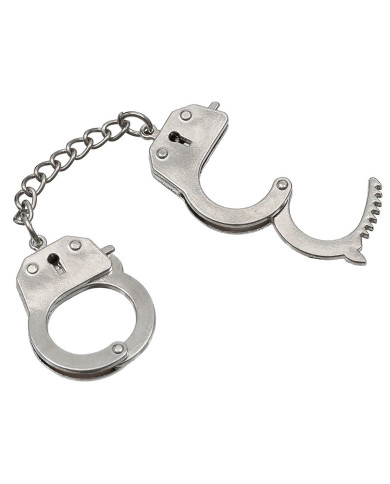Handcuffs, silver, Metal, keychain, 12 pcs./display