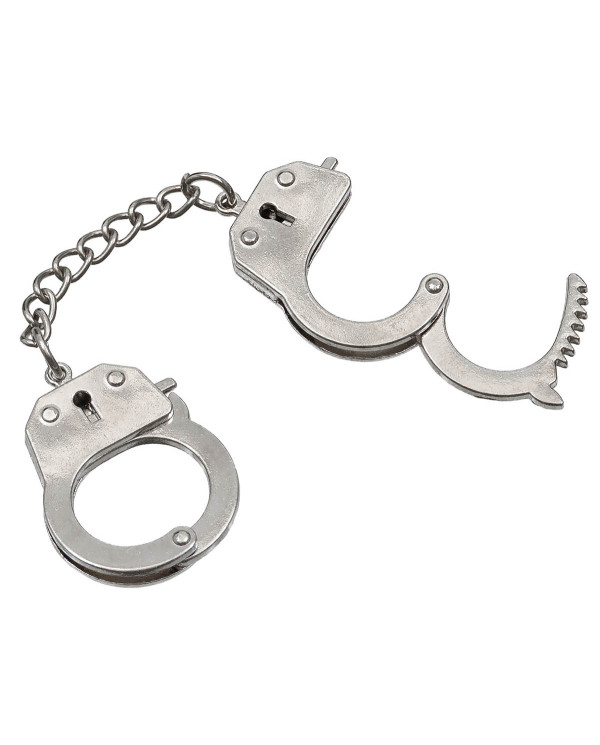 Handcuffs, silver, Metal, keychain, 12 pcs./display