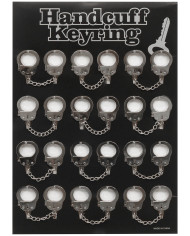 Handcuffs, silver, Metal, keychain, 12 pcs./display