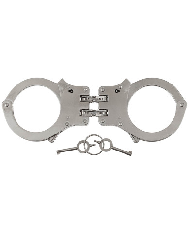 Handcuffs, with double chain, solid version, 2 keys