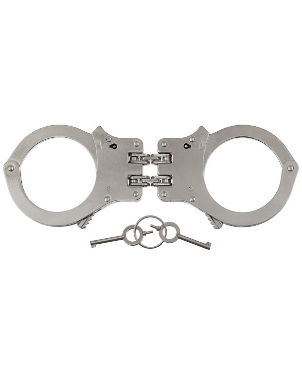 Handcuffs, with double chain, solid version, 2 keys